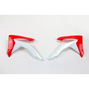 Ouïes de radiateur UFO rouge/blanc Honda CRF250R/450R