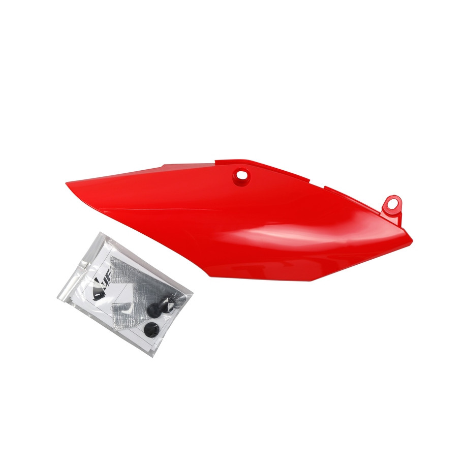 Plaques latérales mono-silencieux UFO rouge