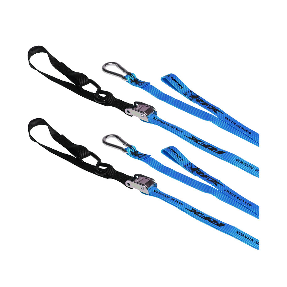 Sangles d'arrimage RFX série 1.0 Race (Bleu/Noir) avec boucle supplémentaire et mousqueton
