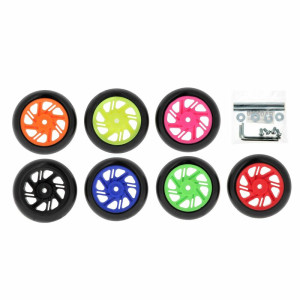 Béquille de stand arrière BIHR Home Track supports en "V" noir mat roues rose