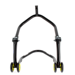 Béquille de stand avant sous té BIHR Home Track noir mat roues jaune