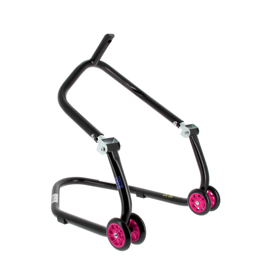 Béquille de stand avant sous té BIHR Home Track noir mat roues rose