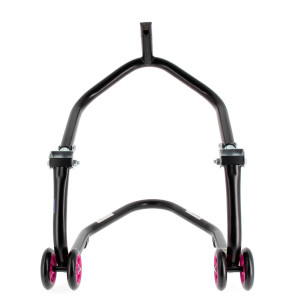 Béquille de stand avant sous té BIHR Home Track noir mat roues rose