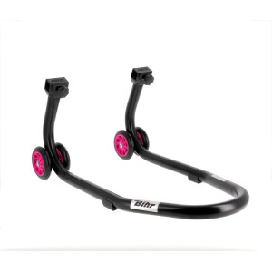 Béquille de stand avant BIHR Home Track noir mat roues rose