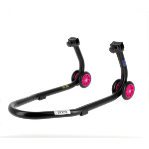 Béquille de stand avant BIHR Home Track noir mat roues rose