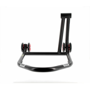 Béquille de stand monobras droite BIHR Home Track noir mat roues rouge