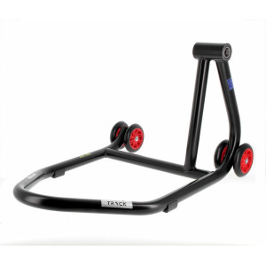 Béquille de stand monobras droite BIHR Home Track noir mat roues rouge