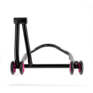 Béquille de stand monobras droite BIHR Home Track noir mat roues rose