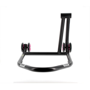 Béquille de stand monobras droite BIHR Home Track noir mat roues rose