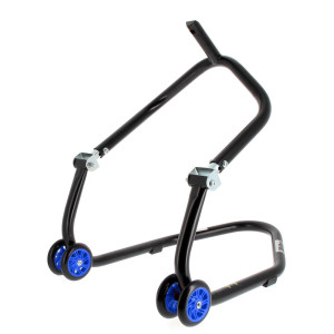 Béquille de stand avant sous té BIHR Home Track noir mat roues bleu