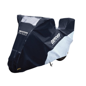 Housse de protection extérieur OXFORD Rainex noir/argent - Moto / Scooter avec Top case - XL