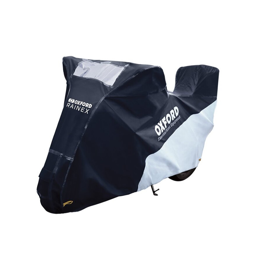 Housse de protection extérieur OXFORD Rainex noir/argent - Moto / Scooter avec Top case - XL