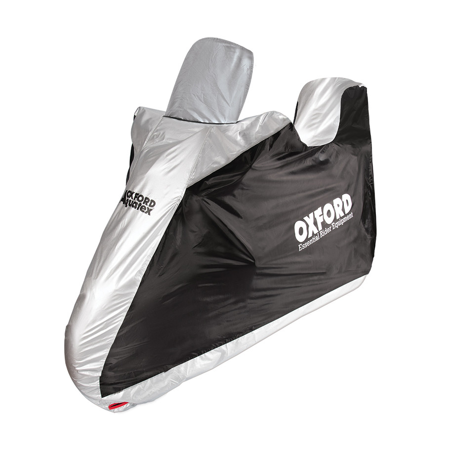 Housse de protection intérieur / extérieur OXFORD Aquatex noir/argent - scooter - avec Top case et bulle haute - S
