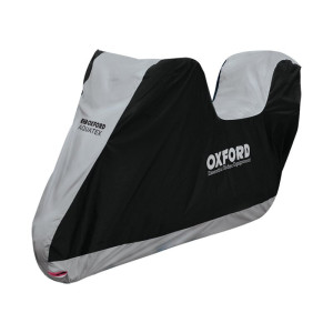 Housse de protection intérieur / extérieur OXFORD Aquatex noir/argent - moto / scooter avec Top case - XL