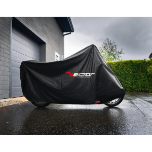 Housse de protection extérieure VECTOR Heavy Duty pour moto/scooter avec top case et bulle haute - noir - XL