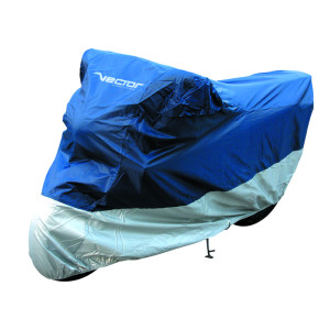 Housse de protection intérieure/extérieure VECTOR pour moto/scooter - bleu/argent - L