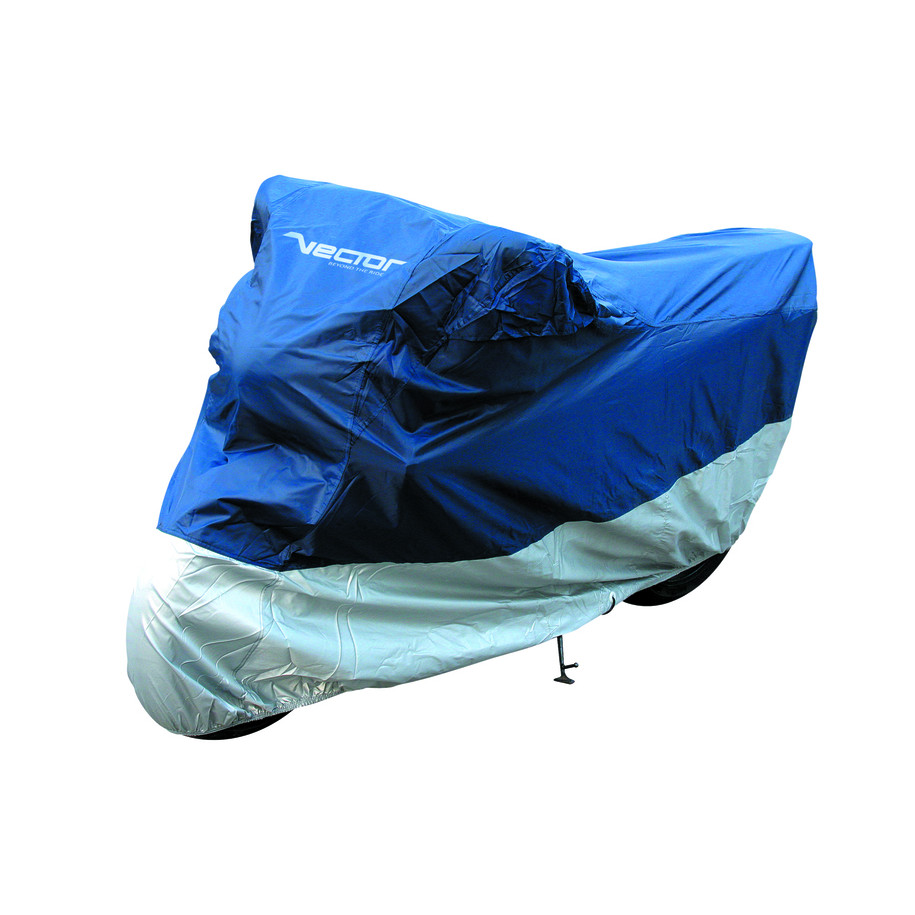 Housse de protection intérieure/extérieure VECTOR pour moto/scooter - bleu/argent - 2XL