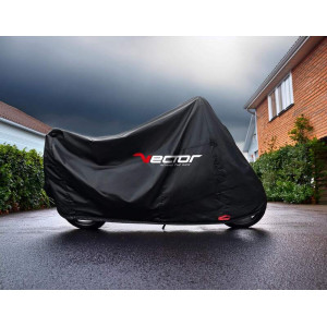 Housse de protection intérieure/extérieure VECTOR H20 pour moto/scooter avec bulle haute - noir - L