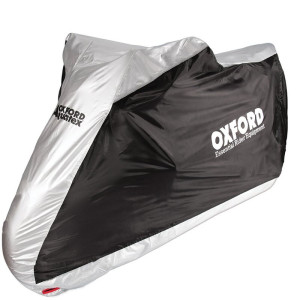 Housse de protection intérieur / extérieur OXFORD Aquatex noir/argent - moto / scooter - L