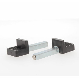 Béquille de stand arrière BIHR Home Track supports en "L" noir mat roues bleu