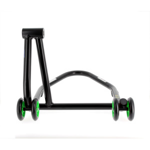 Béquille de stand monobras droite BIHR Home Track noir mat roues vert