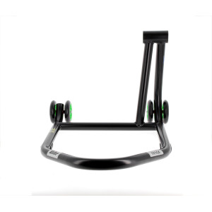 Béquille de stand monobras droite BIHR Home Track noir mat roues vert