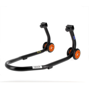 Béquille de stand avant BIHR Home Track noir mat roues orange