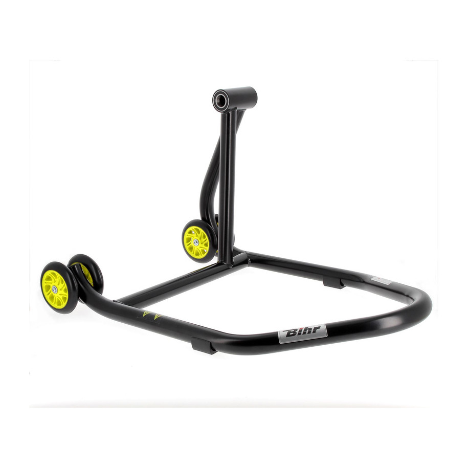 Béquille de stand monobras droite BIHR Home Track noir mat roues jaune