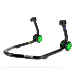 Béquille de stand arrière BIHR Home Track supports en "L" noir mat roues vert
