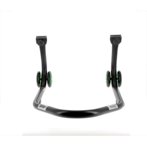 Béquille de stand arrière BIHR Home Track supports en "L" noir mat roues vert
