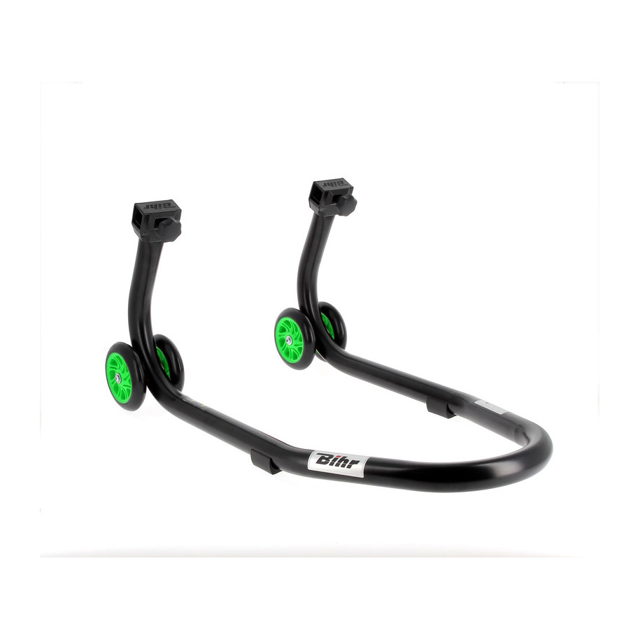 Béquille de stand avant BIHR Home Track noir mat roues vert