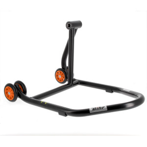 Béquille de stand monobras droite BIHR Home Track noir mat roues orange