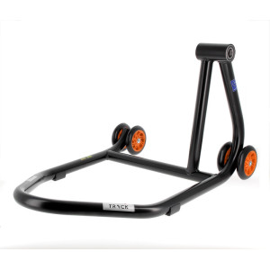 Béquille de stand monobras droite BIHR Home Track noir mat roues orange
