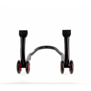 Béquille de stand avant BIHR Home Track noir mat roues rouge