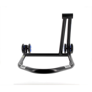 Béquille de stand monobras droite BIHR Home Track noir mat roues bleu