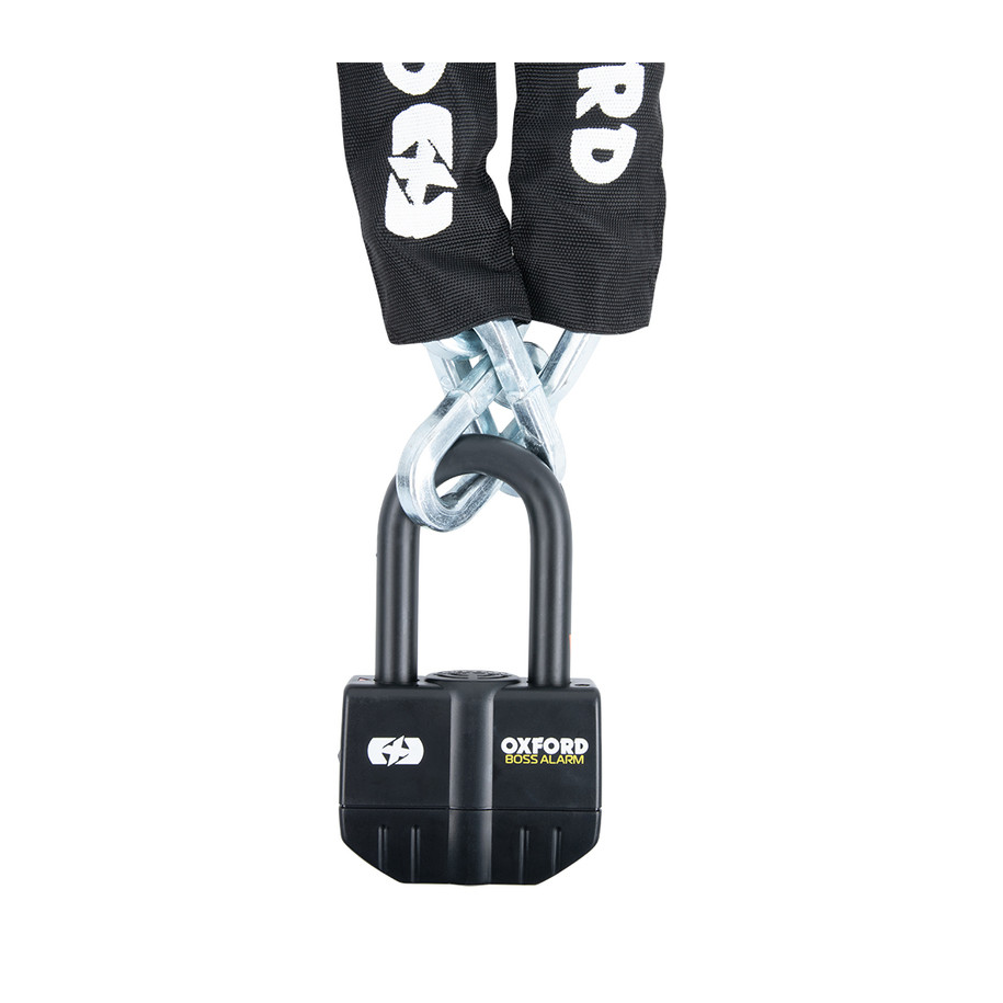 Antivol chaîne OXFORD Boss Alarm 16mm + chaine 12mm X 1.5m
