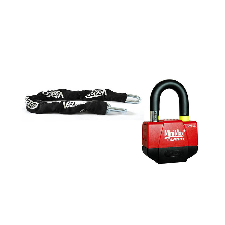 Kit antivol VECTOR Bloque-disque MiniMax Alarm+ Ø16mm + Chaîne Ø13mm / 1,3m