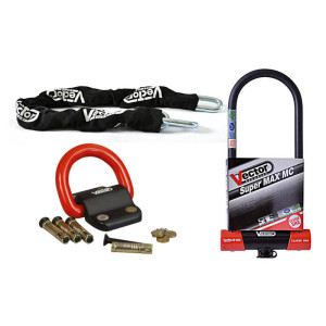 Kit antivol VECTOR Antivol U SuperMax L2 Ø16mm + Chaîne Ø13mm / 1,3m + Fixation Ø22mm