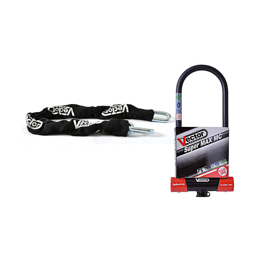 Kit antivol VECTOR Antivol U SuperMax L2 Ø16mm + Chaîne Ø13mm / 1,3m