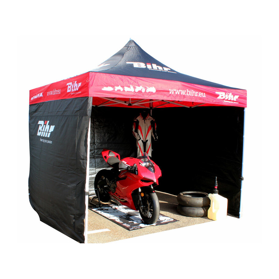 Tonnelle de paddock BIHR Home Track 3x3m avec 3 cloisons amovibles