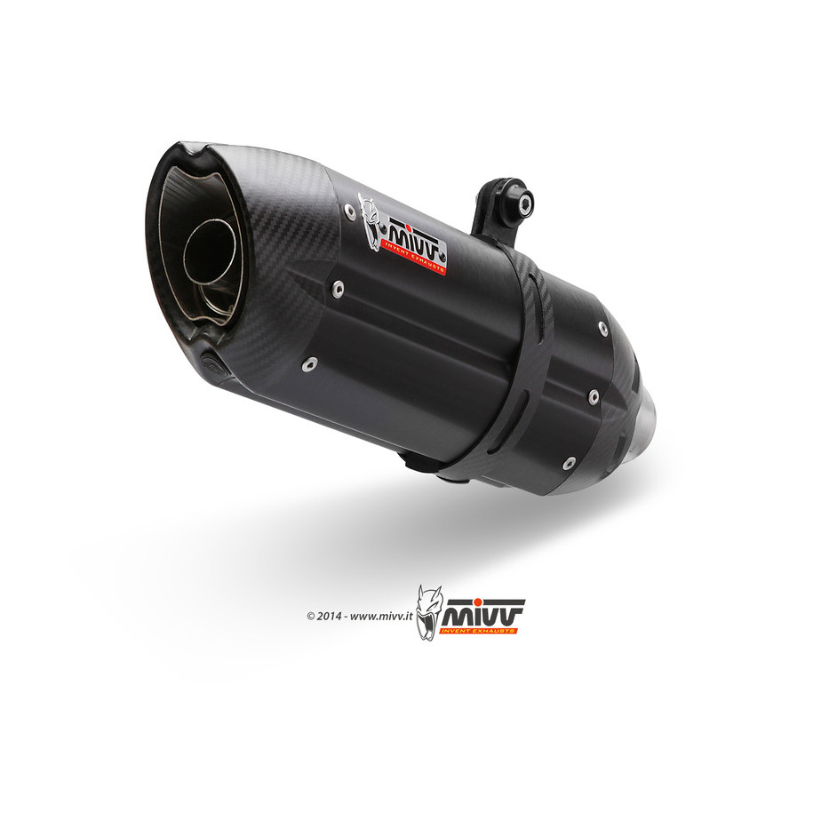 Silencieux MIVV Suono inox brossé noir/casquette carbone Kawasaki Z750