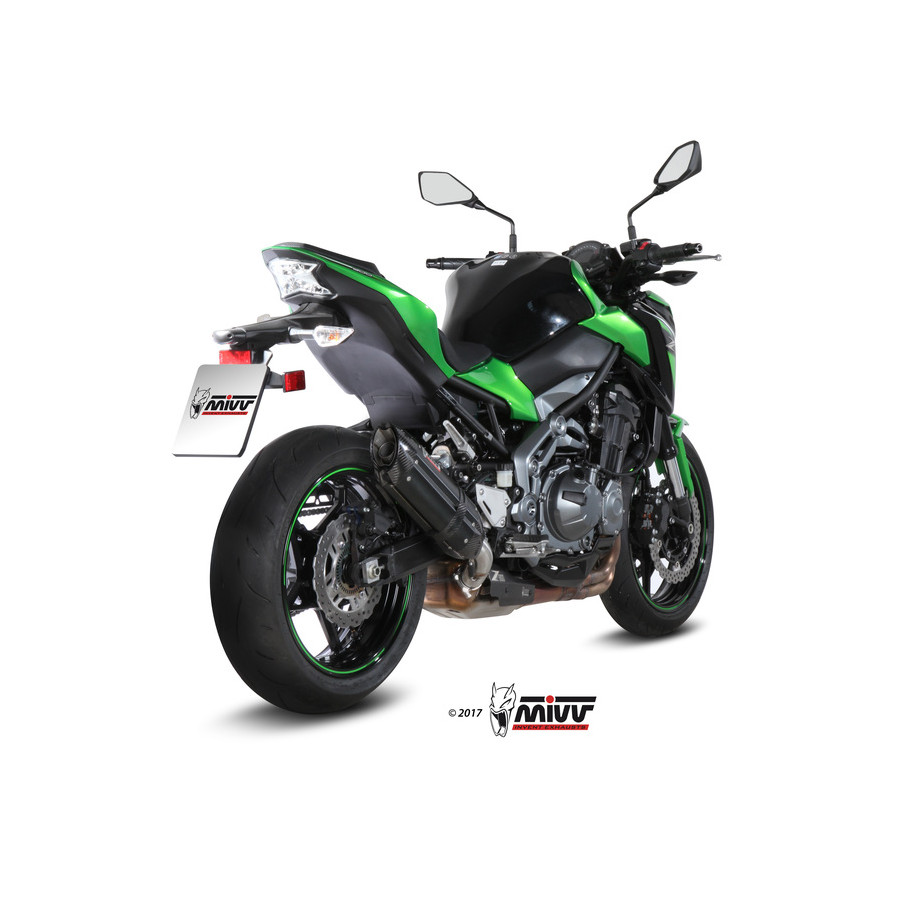 Silencieux MIVV Suono inox noir/casquette carbone Kawasaki Z900