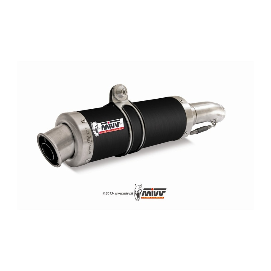 Silencieux double MIVV GP inox brossé noir Aprilia RSV1000