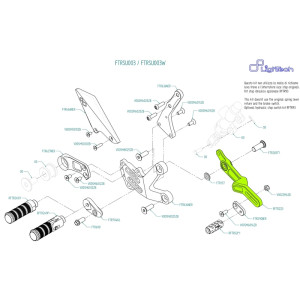 Ensemble levier de frein LIGHTECH arrière FTRSU003 / FTRSU003W