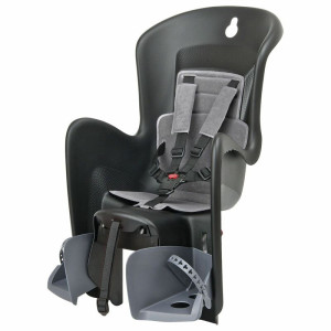 Siège enfant de vélo arrière POLISPORT Bilby Maxi CFS fixation porte-bagages - noir/gris foncé