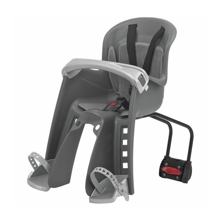 Siège enfant de vélo avant POLISPORT Bilby Junior FF fixation cadre - gris foncé/argent
