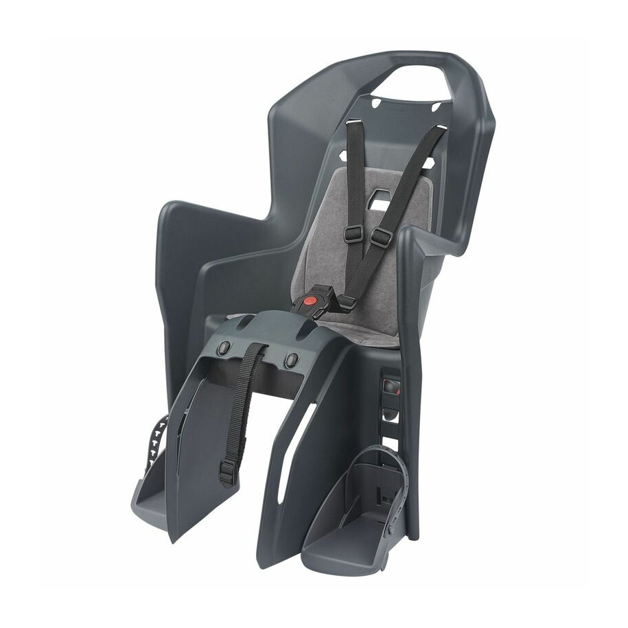 Siège enfant de vélo arrière POLISPORT Koolah CFS fixation porte-bagages - gris foncé/argent