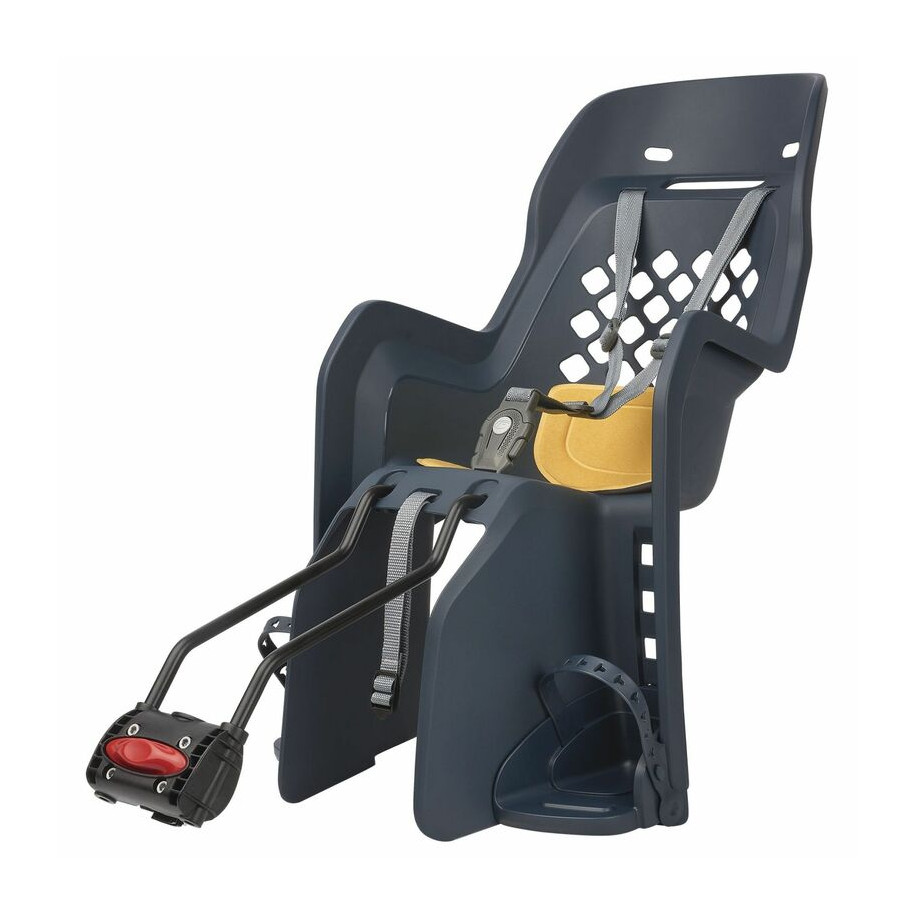 Siège enfant de vélo arrière POLISPORT Joy FF 29" fixation cadre - denim/jaune