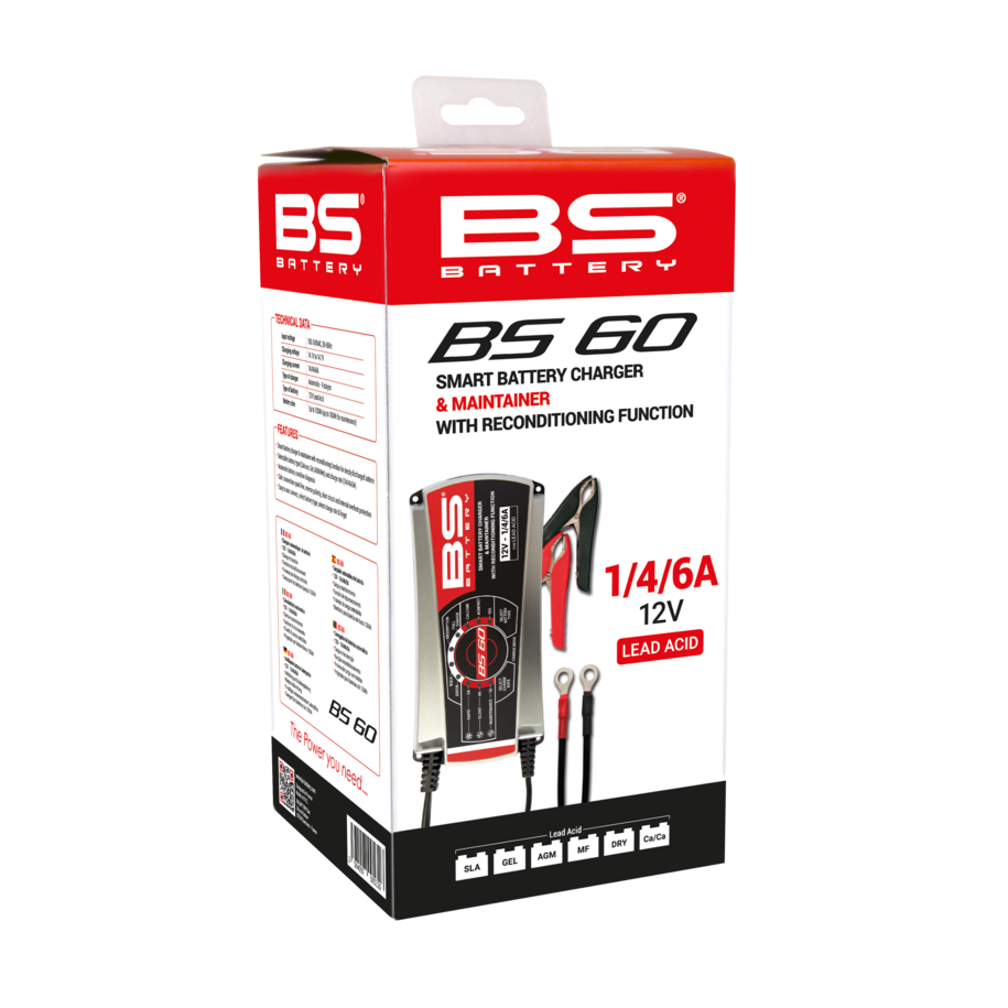 Chargeur de batterie pro-intelligent BS BATTERY BS60  - 12V 1/4/6A