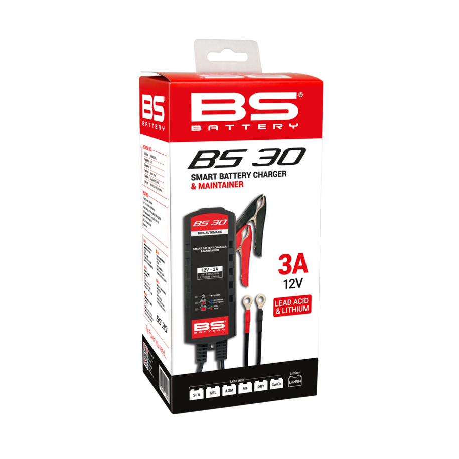Chargeur de batterie intelligent BS BATTERY BS30 - 12V 3A